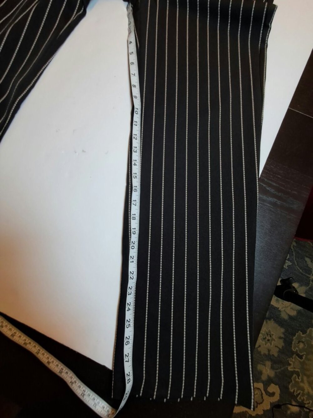 Moda Ana Black White Pinstripe Wide Leg Trousers M - Picture 7 of 9